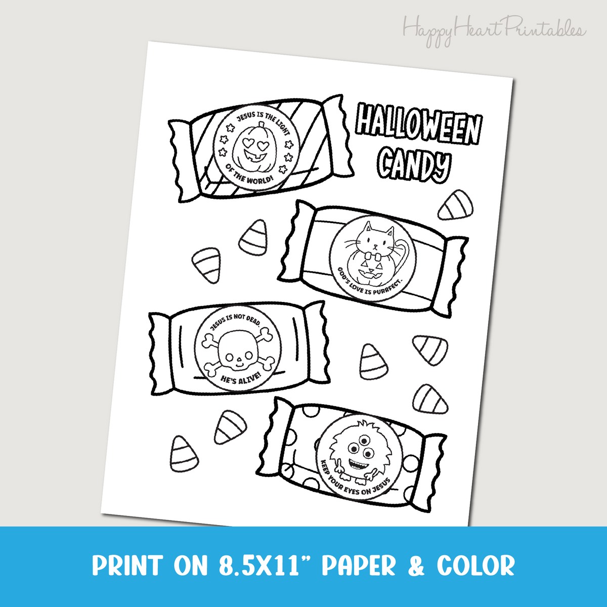 Christian Halloween Candy Coloring Page