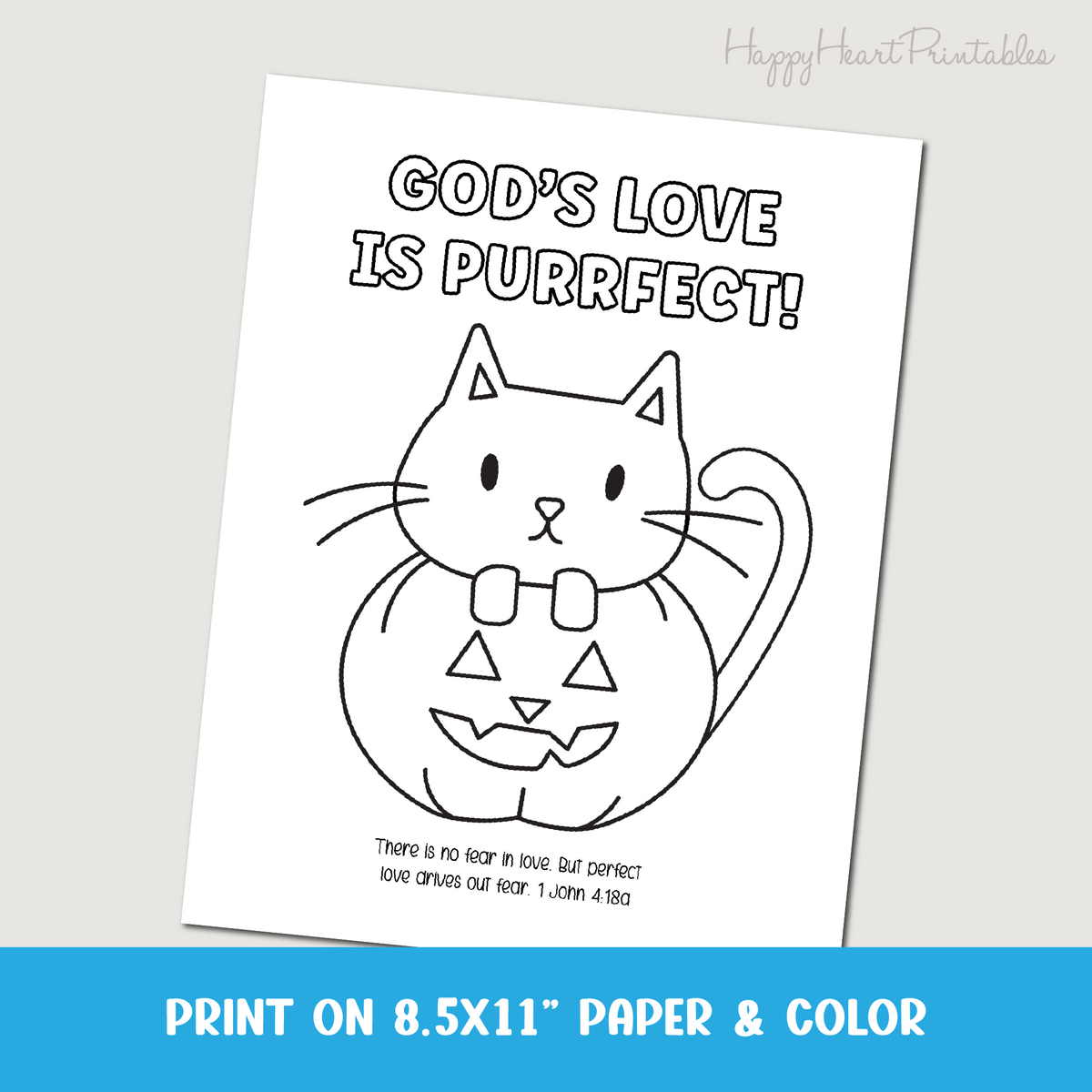 Christian Halloween Cat Coloring Page