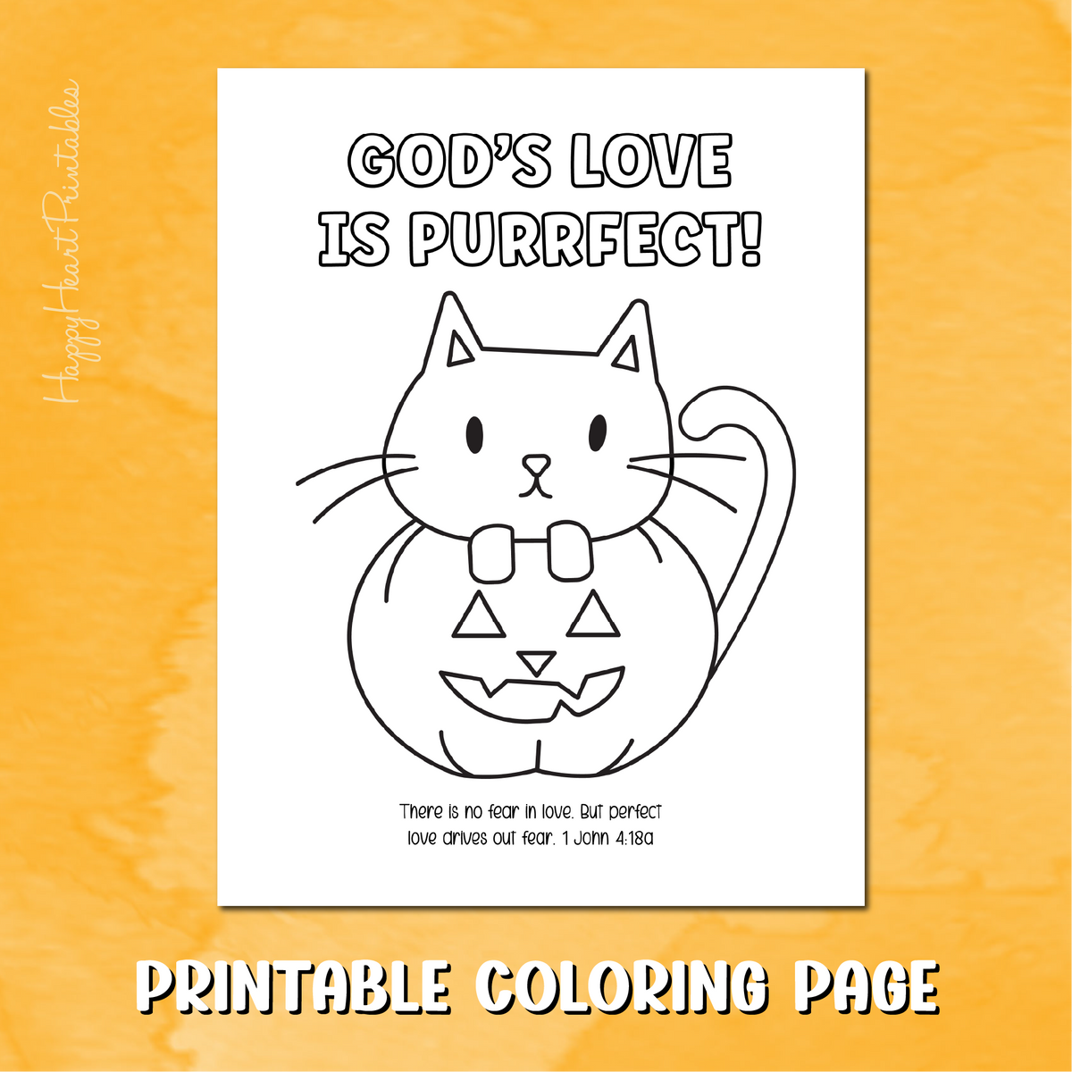 Christian Halloween Cat Coloring Page