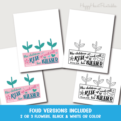 Mother's Day Handprint Flower Craft - Proverbs 31:28