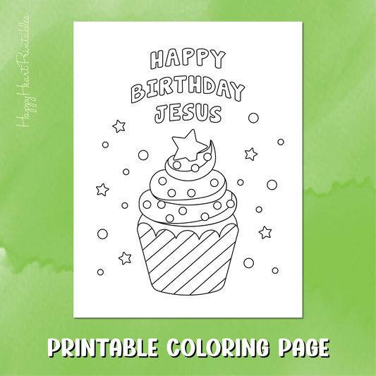 Happy Birthday Jesus Printable Coloring Page