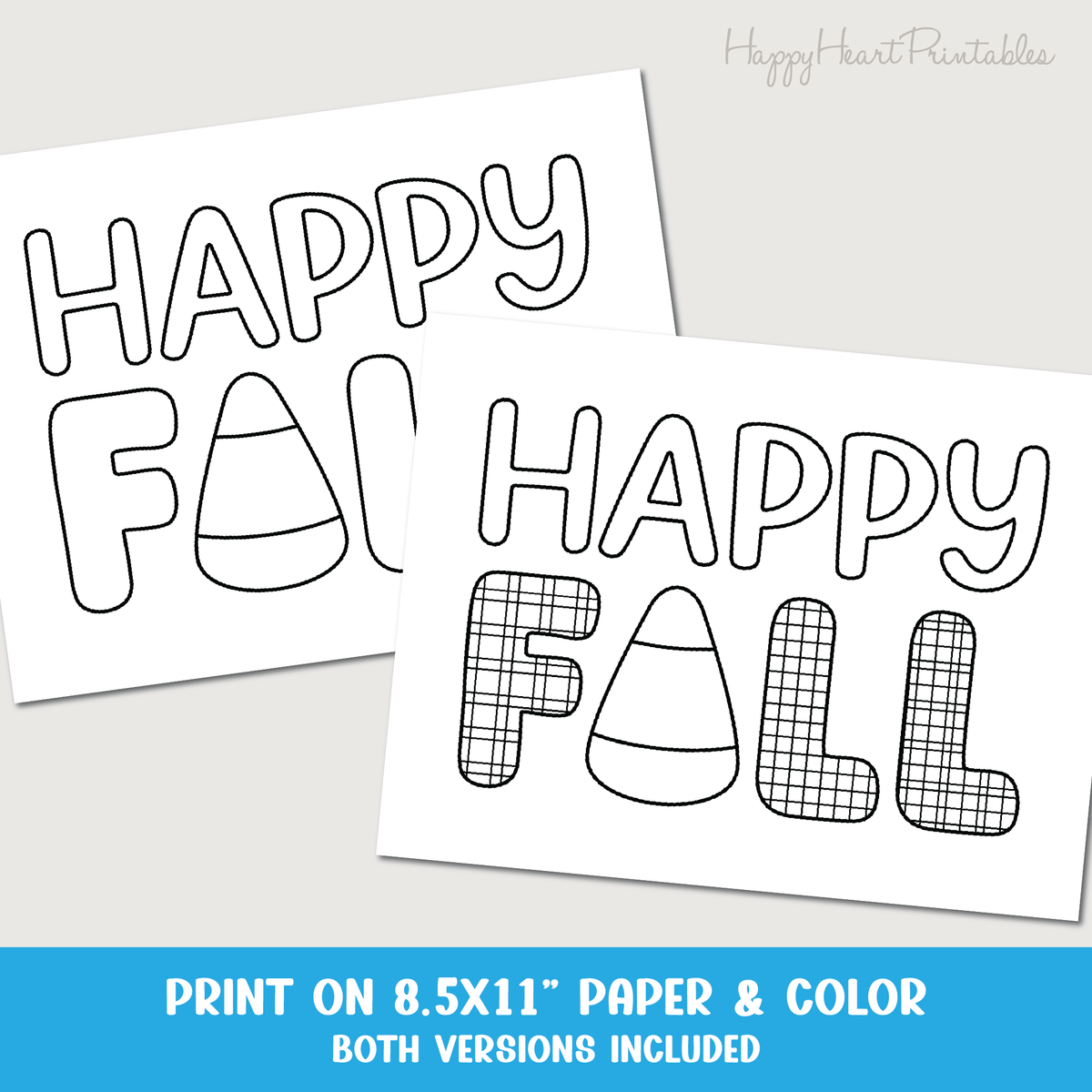 Happy Fall Candy Corn Coloring Page