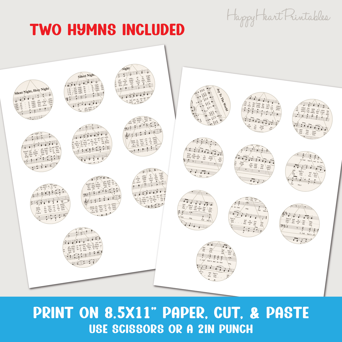 Christmas Hymn Printable Paper Ornament