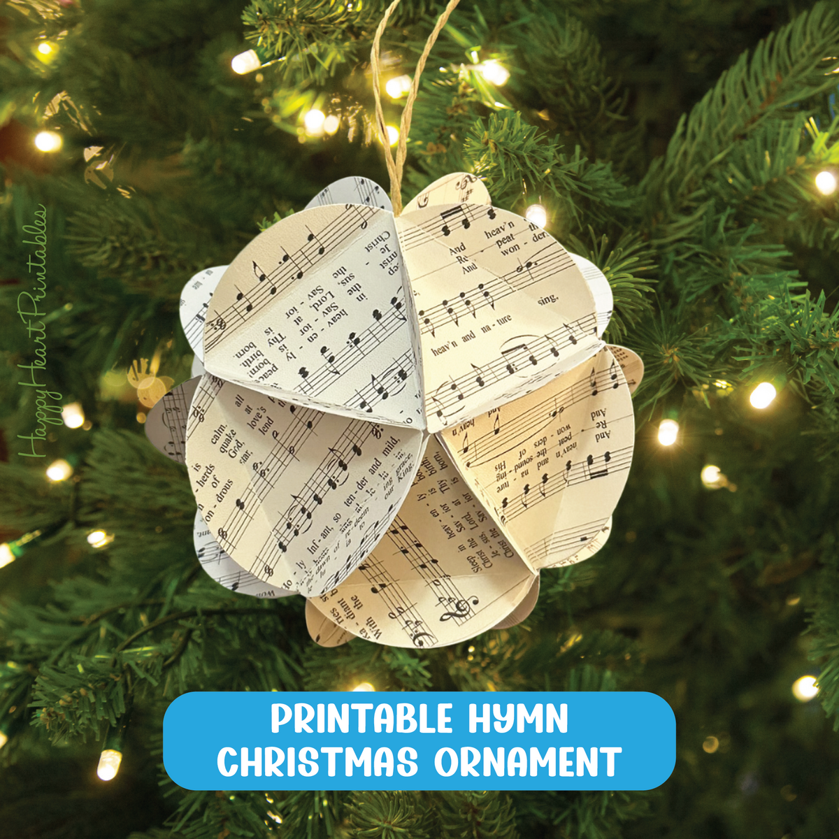 Christmas Hymn Printable Paper Ornament