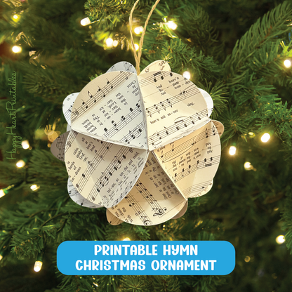 Christmas Hymn Printable Paper Ornament