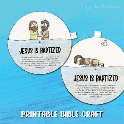 Jesus is Baptized Spinner Printable Craft