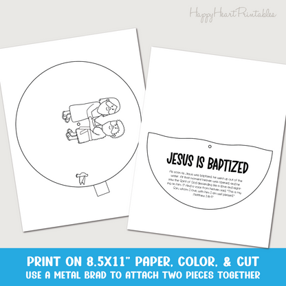 Jesus is Baptized Spinner Printable Craft