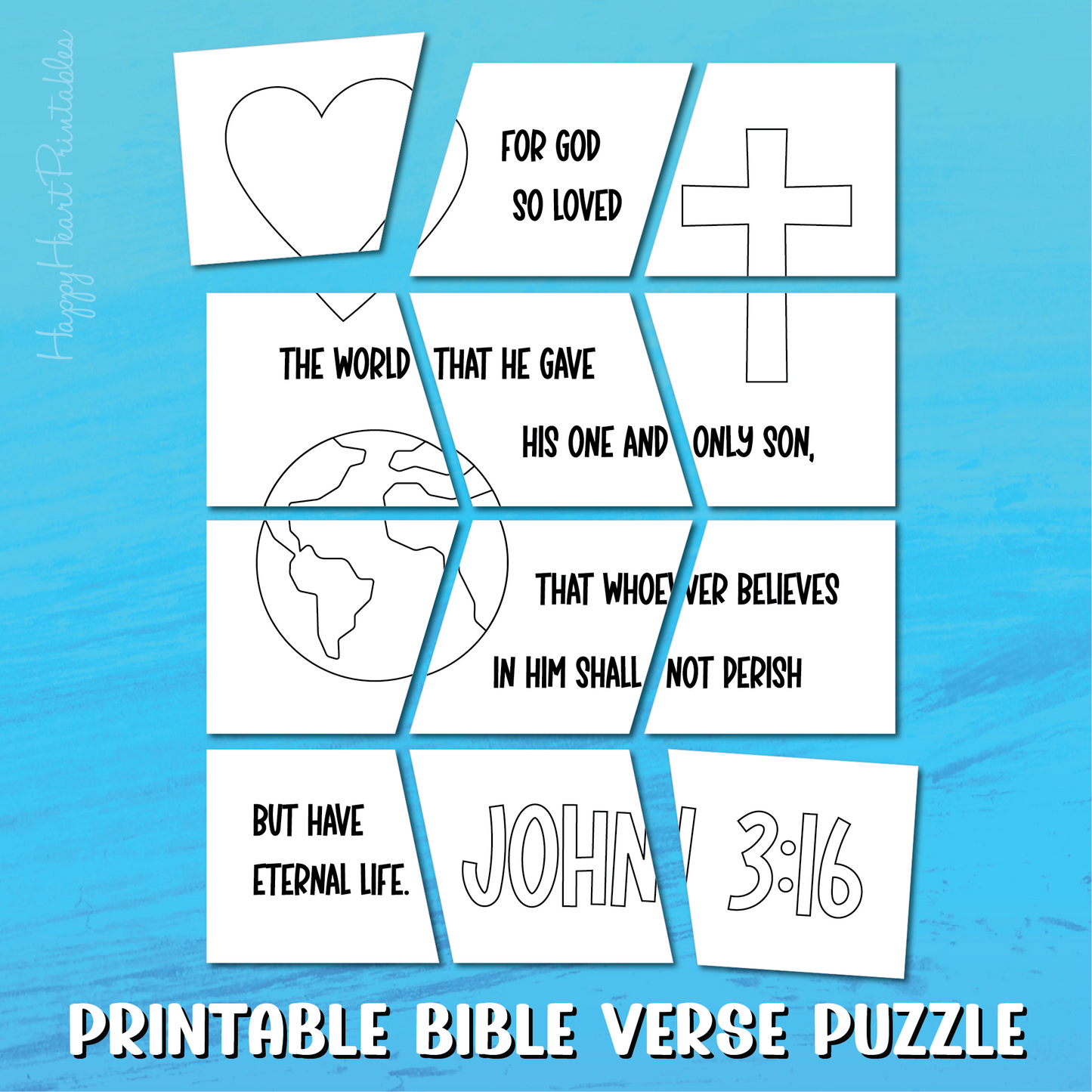Printable Bible Verse Puzzle - John 3:16