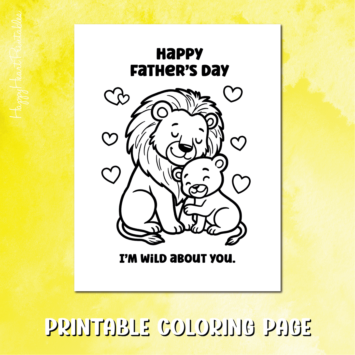 Father's Day Lion Coloring Page