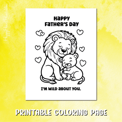 Father's Day Lion Coloring Page