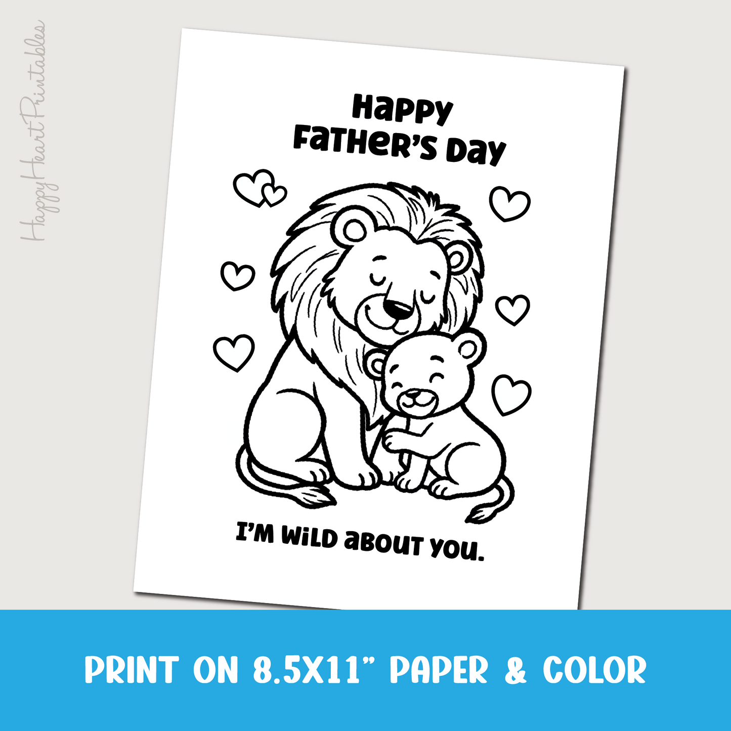 Father's Day Lion Coloring Page