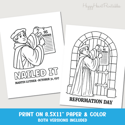 Reformation Day Coloring Pages - Martin Luther