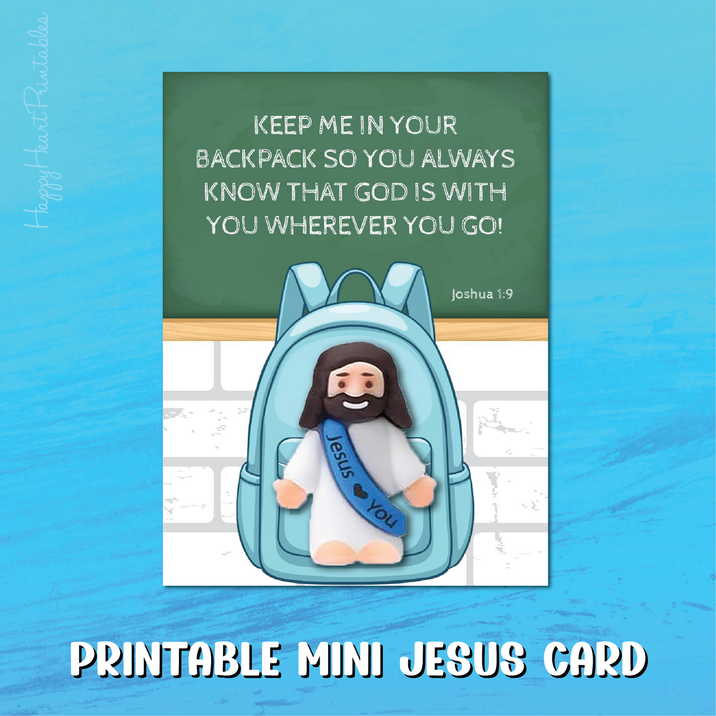 Mini Jesus Figure Back to School Printable Cards