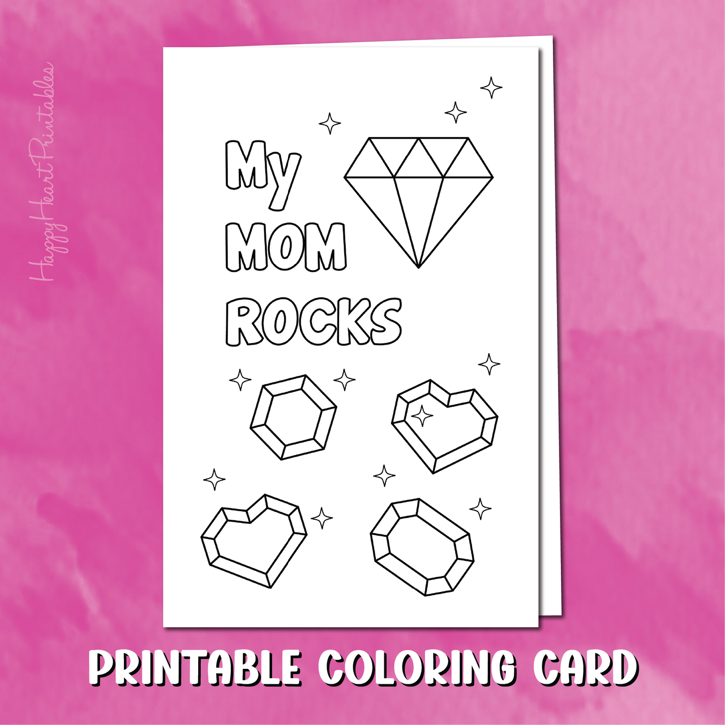 My Mom Rocks - Mother's Day Printable Coloring Card