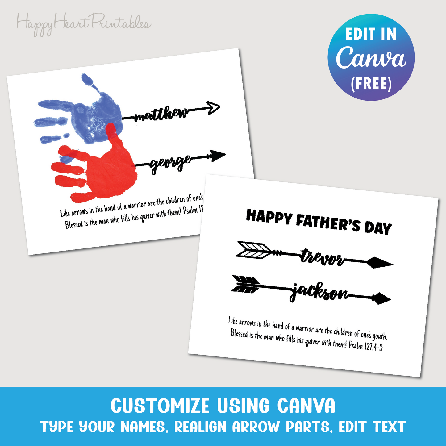 Name Arrows Father's Day Wall Art Template