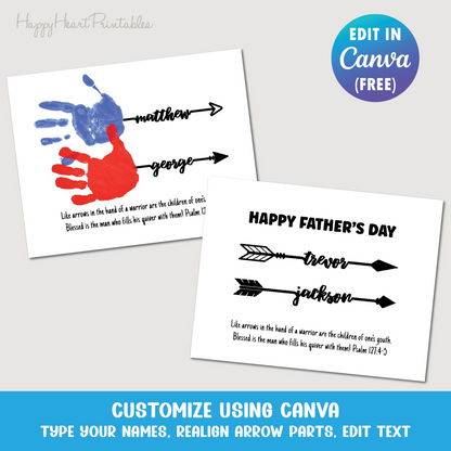 Name Arrows Father's Day Wall Art Template