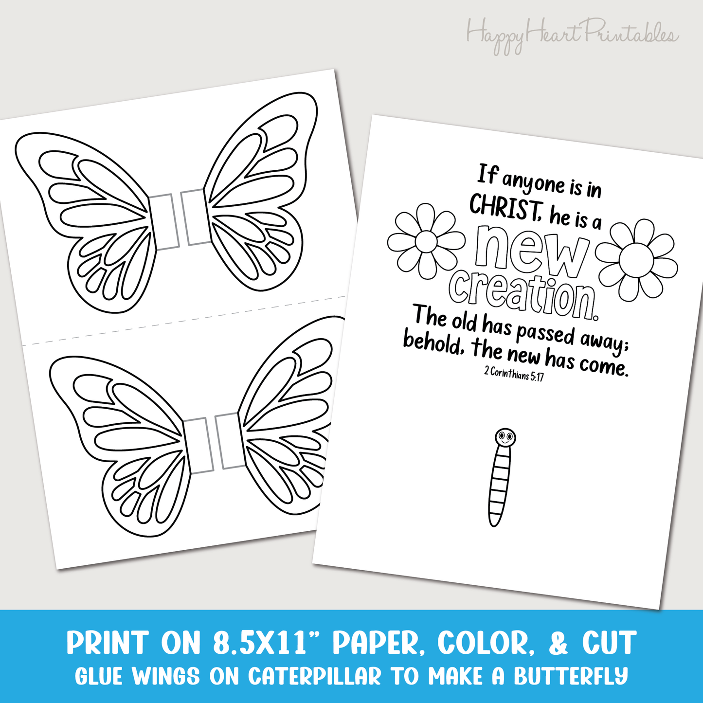 New Creation Butterfly Printable Craft
