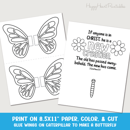 New Creation Butterfly Printable Craft