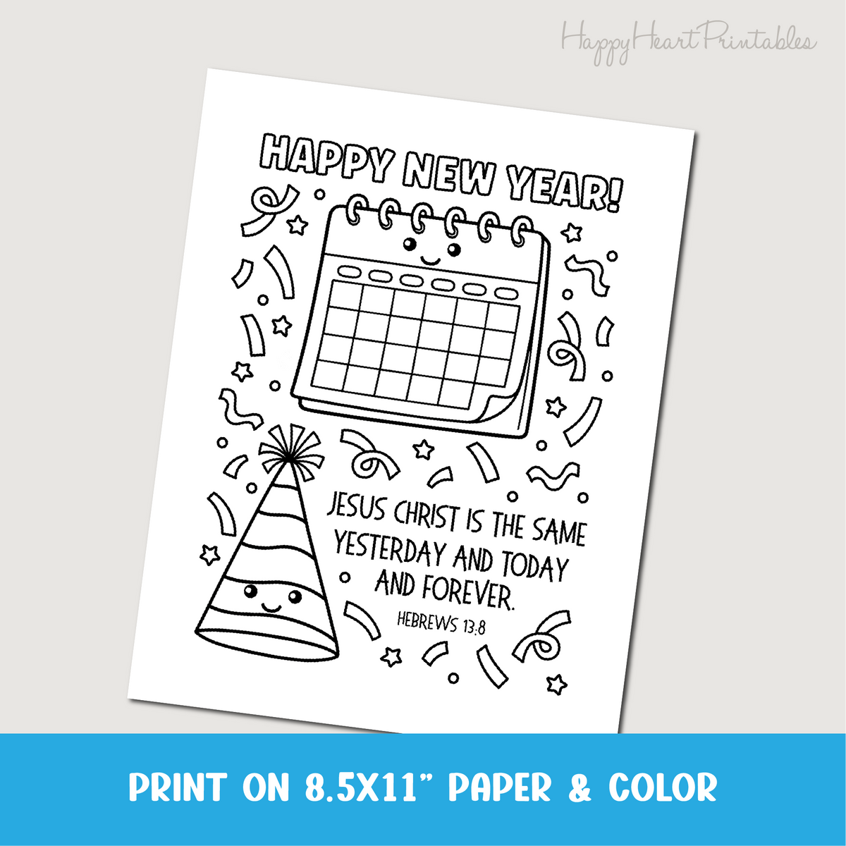 New Year's Eve Bible Verse Coloring Page