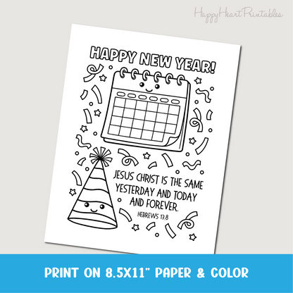 New Year's Eve Bible Verse Coloring Page