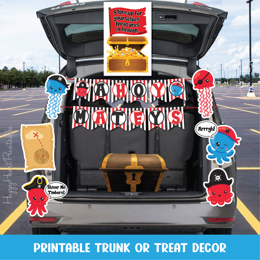Printable Christian Pirate Trunk or Treat Decorations
