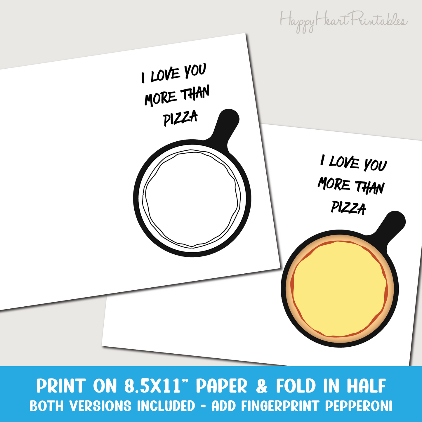 I Love You More Than Pizza - Printable Fingerprint Card