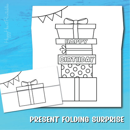 Folding Surprise Birthday Present Card