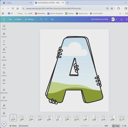 Doodle Alphabet & Number Canva Frames