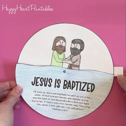 Jesus is Baptized Spinner Printable Craft