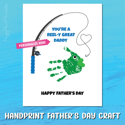 Reel-y Great Dad - Father's Day Printable Handprint Card