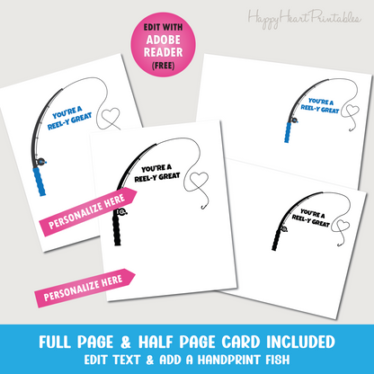 Reel-y Great Dad - Father's Day Printable Handprint Card