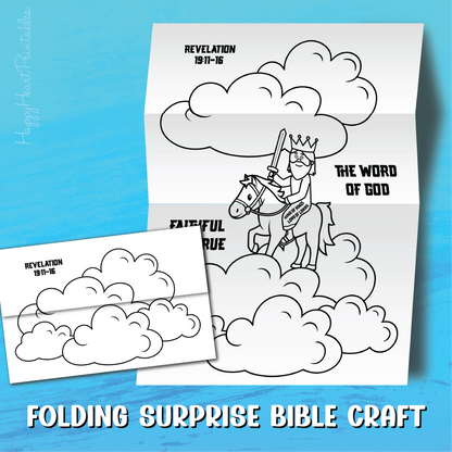 Jesus on White Horse Revelation 19 Folding Surprise Craft