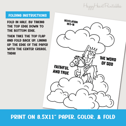 Jesus on White Horse Revelation 19 Folding Surprise Craft