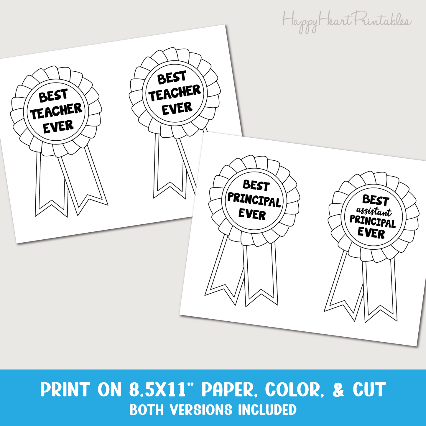 Printable Best Teacher Ever Ribbon