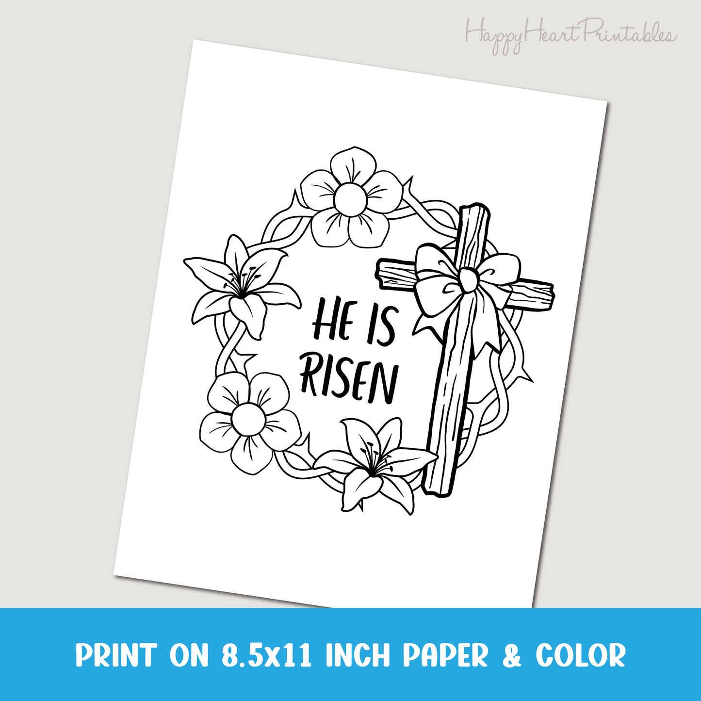 He is Risen Printable Easter Coloring Page