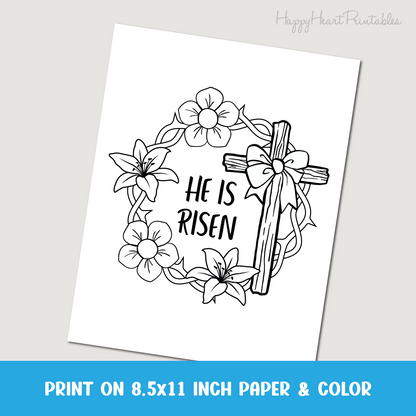 He is Risen Printable Easter Coloring Page