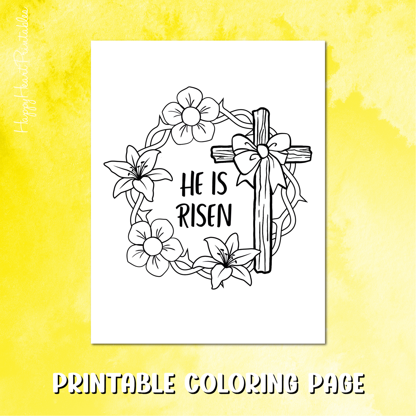 He is Risen Printable Easter Coloring Page