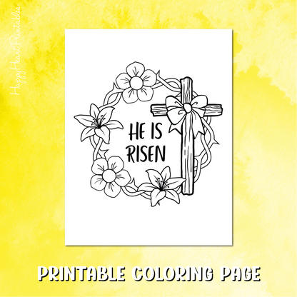He is Risen Printable Easter Coloring Page