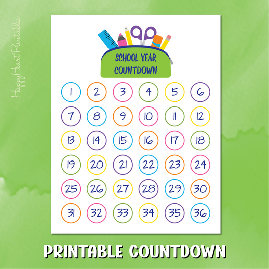 Weekly School Year Countdown