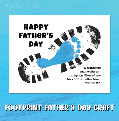 Father's Day Foot Print Shoe Craft - Proverbs 20:7