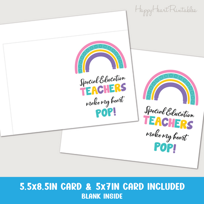 Special Education Teacher Appreciation Card - Printable