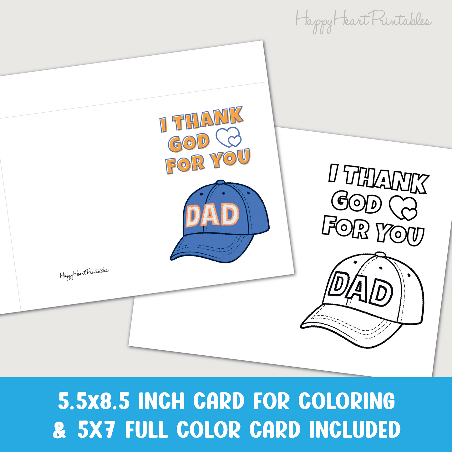 Christian Father's Day Printable Card - I Thank God for You Dad