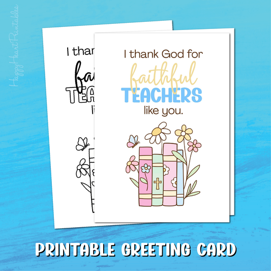 Christian Teacher Appreciation Printable Card