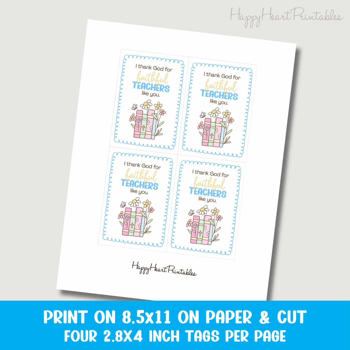 Christian Teacher Appreciation Printable Gift Tag