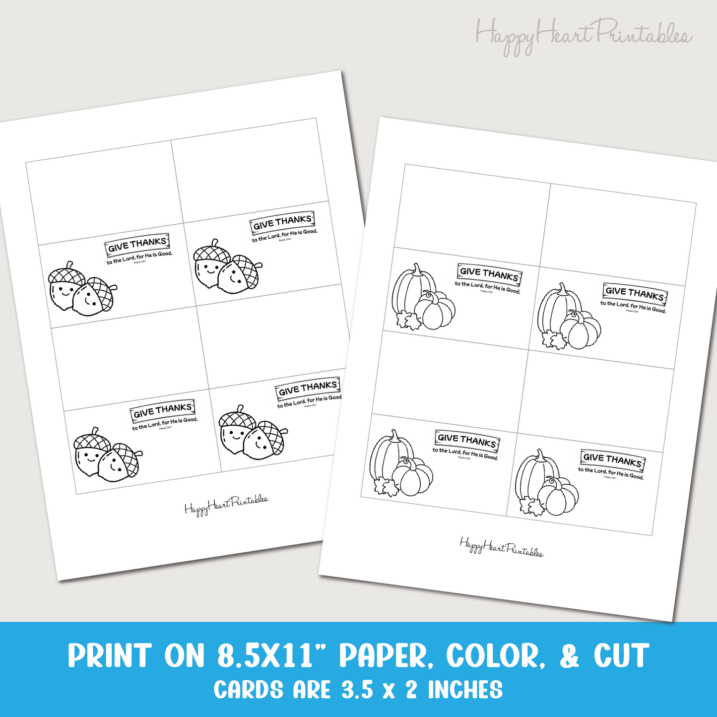 Thanksgiving Colorable Place Cards