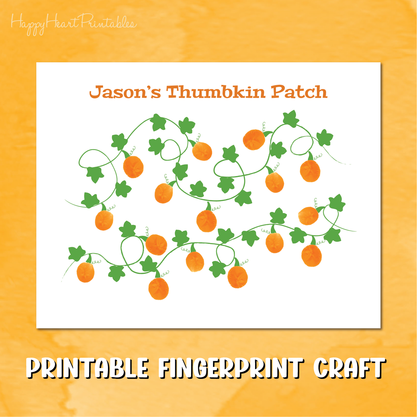 Thumbkin Patch Fingerprint Pumpkin Craft