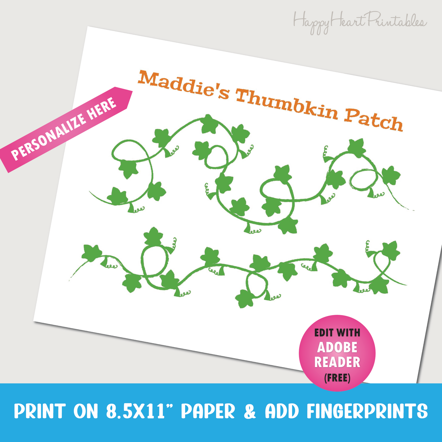 Thumbkin Patch Fingerprint Pumpkin Craft