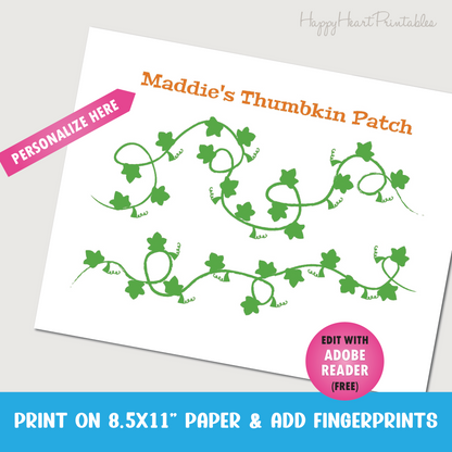Thumbkin Patch Fingerprint Pumpkin Craft