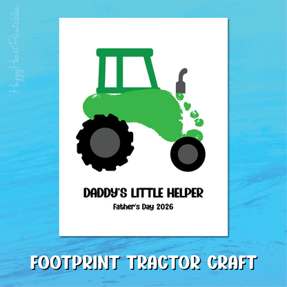 Footprint Tractor - Printable Father's Day Craft