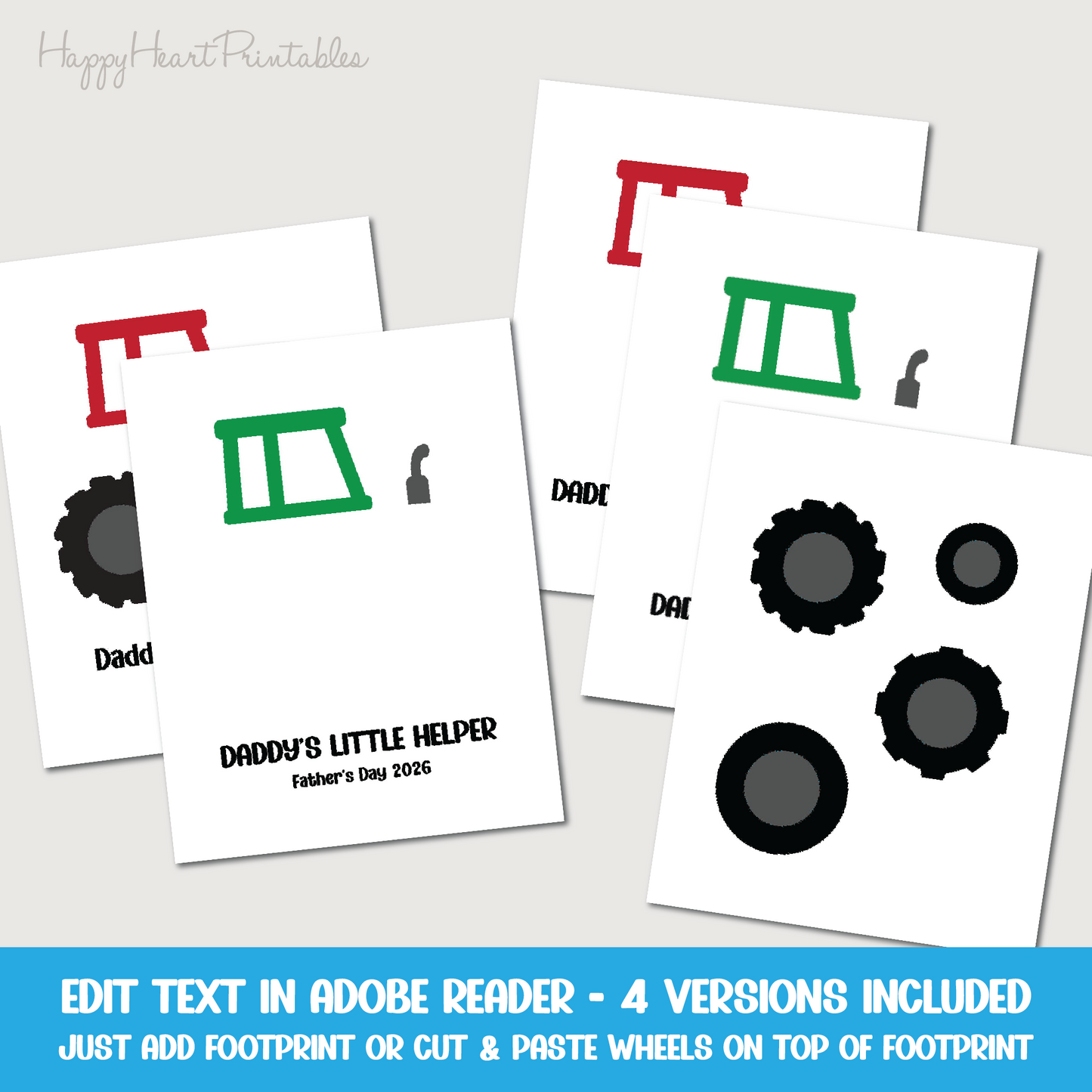 Footprint Tractor - Printable Father's Day Craft